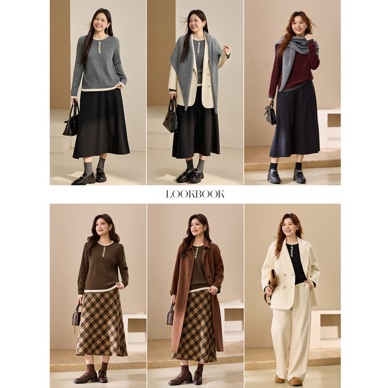 【咖啡时光】绵羊毛混纺内搭外穿毛衣纤莉秀大码女装胖mm冬装新款,淘宝优惠券,粉丝福利购,淘宝优惠卷