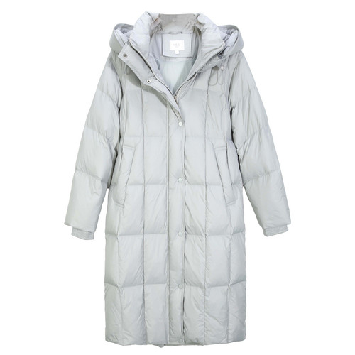 【中长款羽绒服】纤莉秀大码女装立领连帽保暖外套胖mm2025冬新款 - 图3