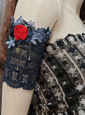 新设计款哥特暗黑哥特cos红玫大臂环纹身遮盖手臂饰品女 单只