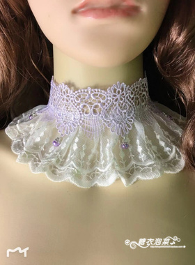 韩日短款脖围紫色颈链