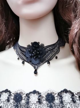 欧美花朵脖子粉紫色礼服配饰包邮