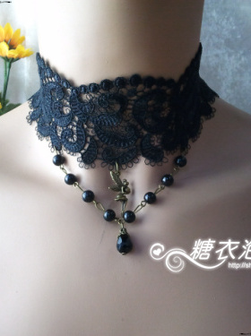 女王风夜店复古舞会黑色项链