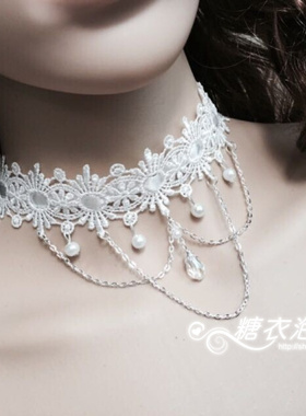 项链婚纱欧式颈饰白色