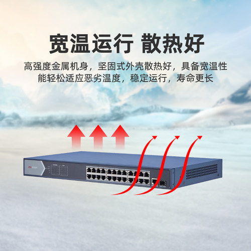 海康威视5口8口16口24口全千兆监控网络无线AP POE供电通讯交换机 - 图0