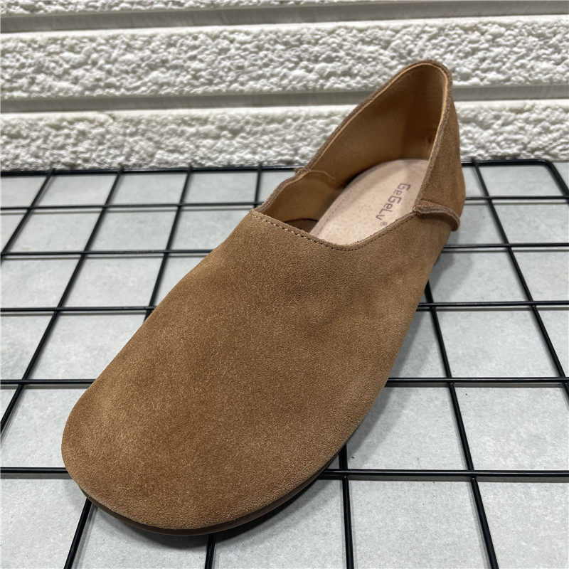 断码处理复古圆头一脚蹬单鞋女2025春秋新款勃肯鞋真皮软底豆豆鞋,淘宝优惠券,粉丝福利购,淘宝优惠卷