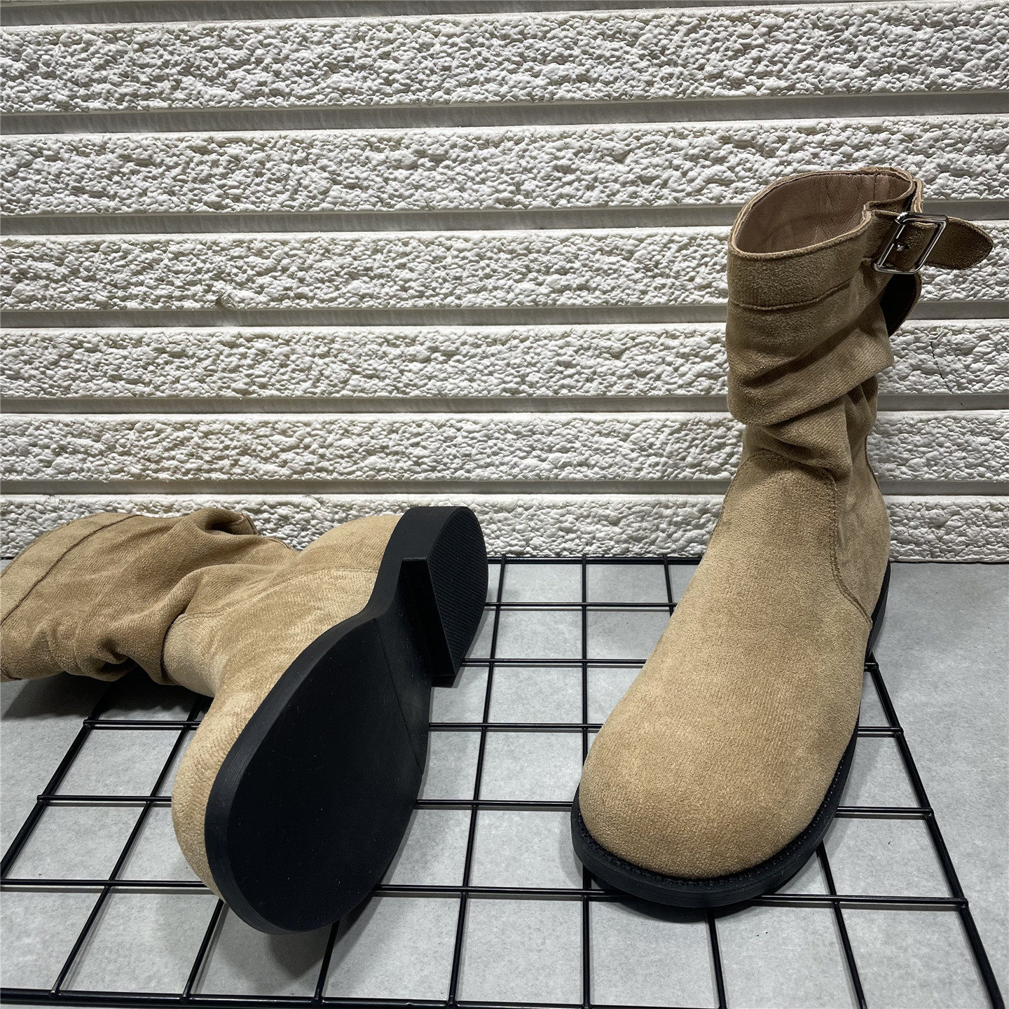 断码处理秋冬新款粗跟复古中筒靴骑士靴女鞋秋冬季显瘦堆堆小短靴,淘宝优惠券,粉丝福利购,淘宝优惠卷