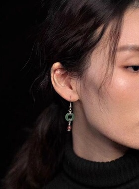 烟雨江南耳环长款轻奢高级感气质复古设计古风中式耳钉女耳夹耳饰