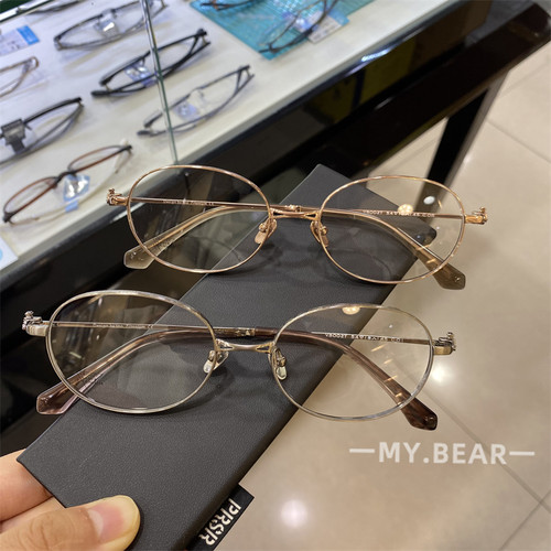 2025秋冬新品西太同款椭圆书呆子眼镜框复古文艺加厚雕刻镜圈眼镜 - 图2