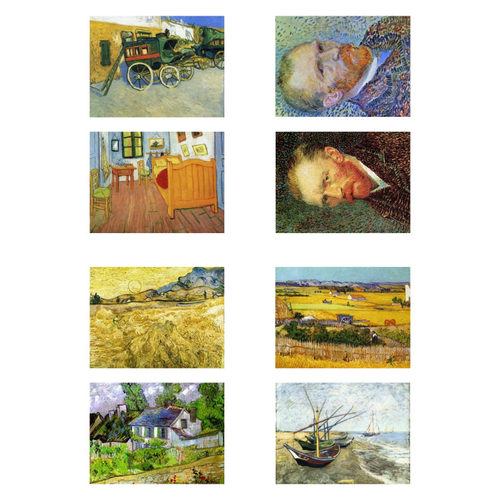 梵高米勒蒙克雷诺阿埃德加世界著名油画作品和纸DIY手账素材贴纸 - 图0