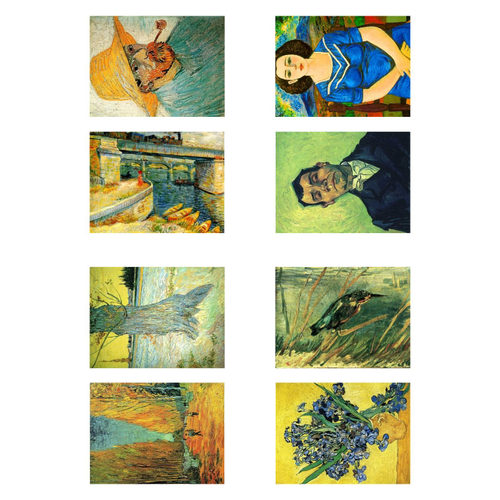 梵高米勒蒙克雷诺阿埃德加世界著名油画作品和纸DIY手账素材贴纸 - 图1