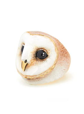 goodafternine泰国设计师手工海德薇猫头鹰开口可调节戒指