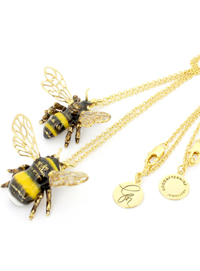 GOODAFTERNINE泰国设计师手工女王蜂王蜜蜂珐琅戒指耳钉项链