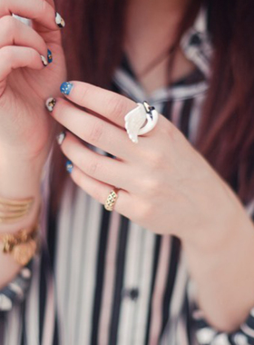 GOODAFTERNINE泰国设计师手工精致送礼天鹅珐琅戒指耳环项链