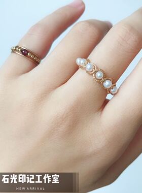 14k包金戒指天然珍珠淑女款特惠