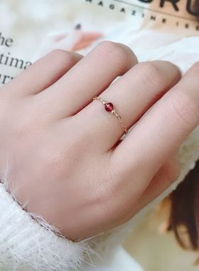 不褪色美国包金戒指石榴石切面珠