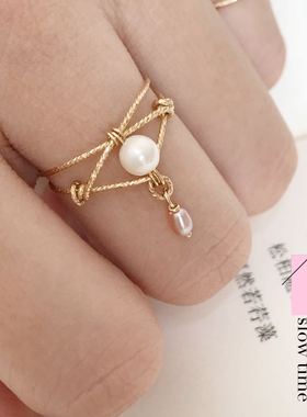 天然淡水14k不褪色包邮珍珠戒指