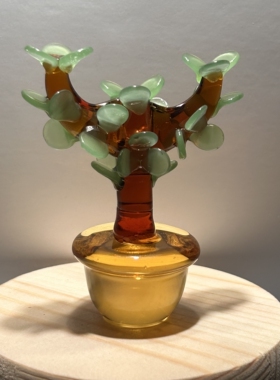 淄博博山陶瓷琉璃大观园琉璃植物盆栽摆件工艺品伴手礼送闺蜜女友