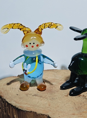 非遗琉璃手作可爱小马尾女孩手办桌面摆件车载装饰情侣节生日礼物