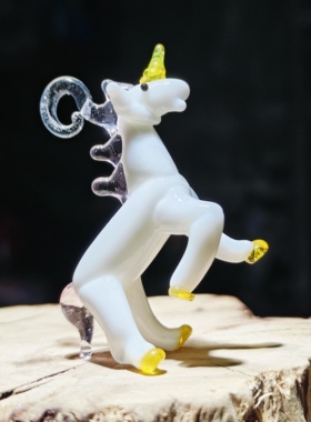 琉璃可爱爱心独角兽卡通模型摆件微缩玩具桌面装饰少女心玩具礼物
