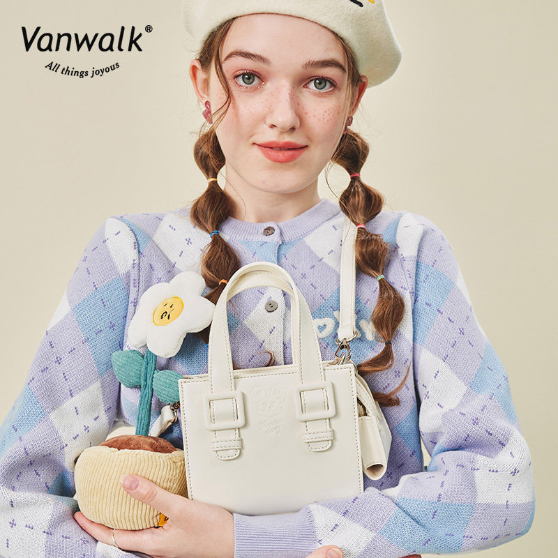 vanwalk郁金香自制甜美少女单肩包 出走女士包袋