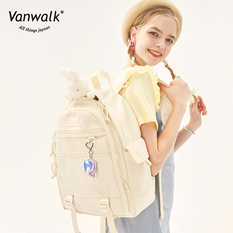 vanwalk芝士奶糖原创运动女双肩包 出走双肩背包