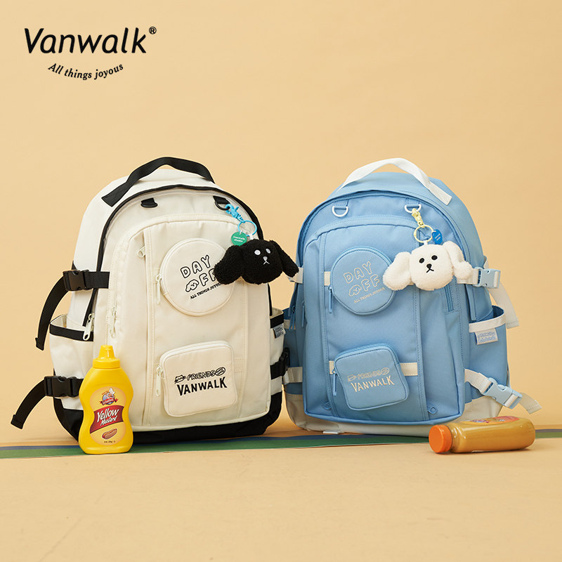 vanwalk好朋友自制新款复古双肩包 出走双肩背包