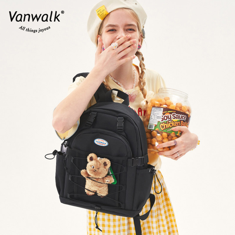 vanwalk芝士奶糖原创奶油女双肩包 出走双肩背包