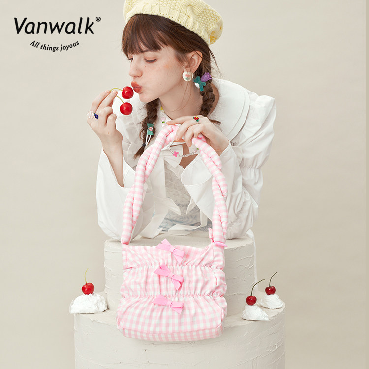 vanwalk郊游系列原创奶油单肩包 出走女士包袋