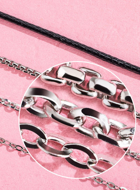 幸运石925银银链项链