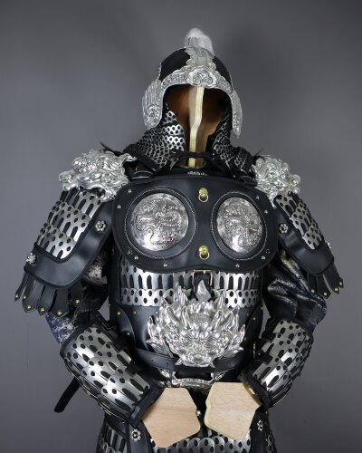 男款网红爆款明光铠不锈钢扎甲中国甲胄真人穿戴影视道具旅拍服饰 - 图1