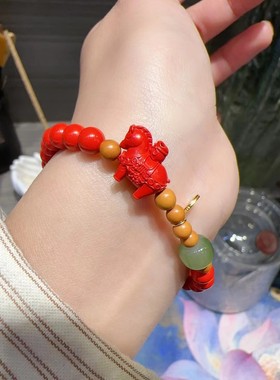 2026马上有钱朱砂手串文哲将军讳手链情侣款本命年红砂手串马年款