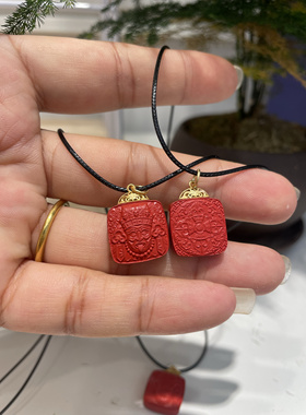 朱砂纯银镀金扎基拉姆女财项链
