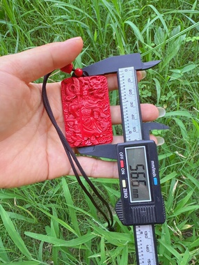 保真朱砂红砂水飞砂站立款忠义大刀关羽关公腾龙吊坠义薄云天项链