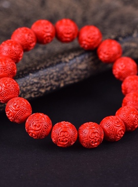手串高含量手持手链回纹珠朱砂真