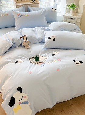 可爱卡通床上四件套全棉纯棉儿童床品小清新床单被套罩床笠三件套