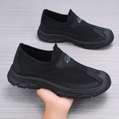 春秋老北京布鞋男新款软底防滑耐磨爸爸鞋休闲轻便一脚蹬懒人单鞋 - 图2