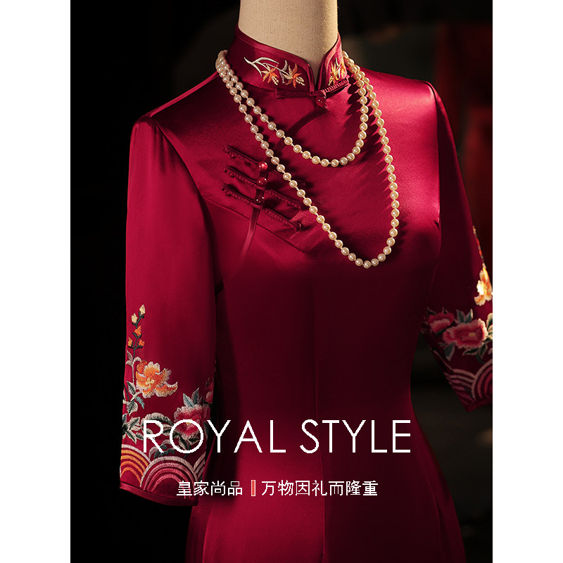 喜婆婆2021婚宴妈妈装改良旗袍礼服 皇家尚品服饰旗袍