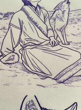 格林小狼葫芦烙画转印稿拓印纸一张带一瓶转印油