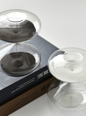 创意扁圆玻璃沙漏计时器30分钟