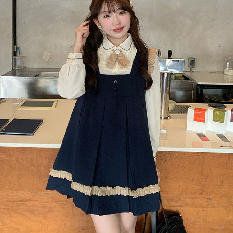 东京岁时记原创jk制服连衣裙套装衬衫女夏可爱学院风卡奶裙小飞袖,淘宝优惠券,粉丝福利购,淘宝优惠卷