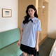 Blue Thai school uniform short sleeve Thai shirt for women