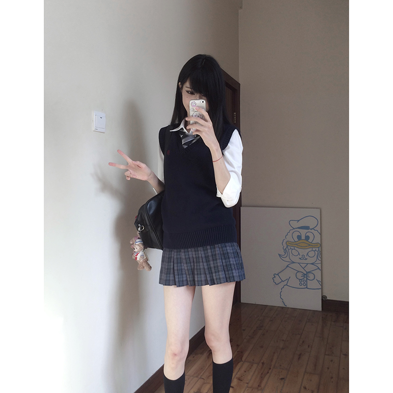东京岁时记jk制服原创正版白色衬衫女夏小个子衬衣半身裙短裙套装 - 图1
