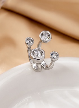 鬼才原创设计铜镀金欧美时尚百搭休闲满钻戒指