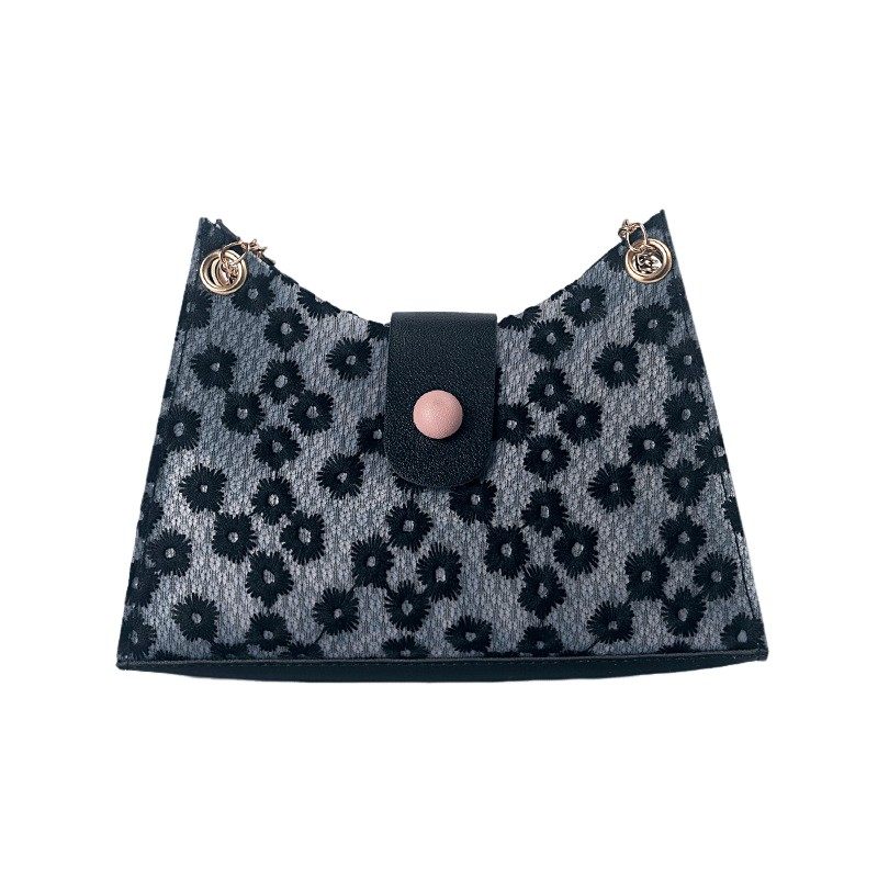 外贸女包2022夏季韩版绣线花朵透明磁扣腋下包单肩手提简约手机包,淘宝优惠券,粉丝福利购,淘宝优惠卷