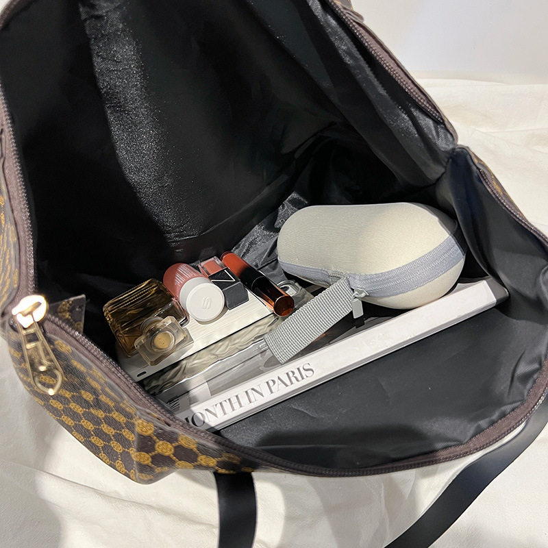 时尚圆点印花托特包新款女士包包袋复古手提女包单肩包潮流购物包,淘宝优惠券,粉丝福利购,淘宝优惠卷