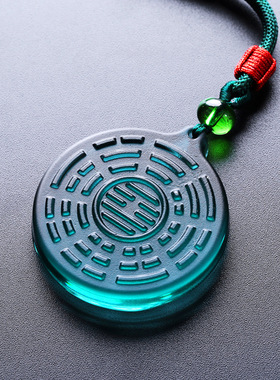 厂家直销九宫八卦牌吊坠随身挂招财转运琉璃挂件项链护身符牌