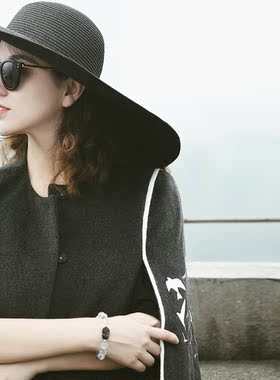 原创设计天然无优化黑曜石白水晶