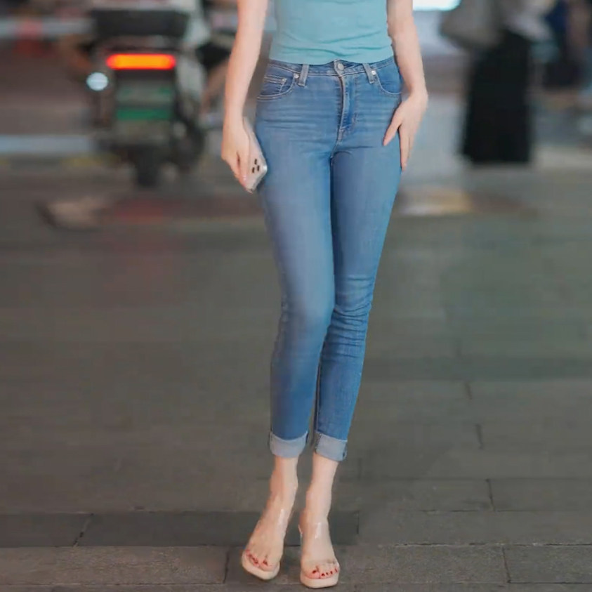 夏季薄款韩版气质牛仔裤女弹力紧身小脚裤高腰时尚简约包臀九分裤,淘宝优惠券,粉丝福利购,淘宝优惠卷