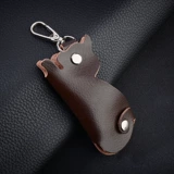 Креативный милый мультяшный брелок подходит для мужчин и женщин, кожаная ключница, простой и элегантный дизайн