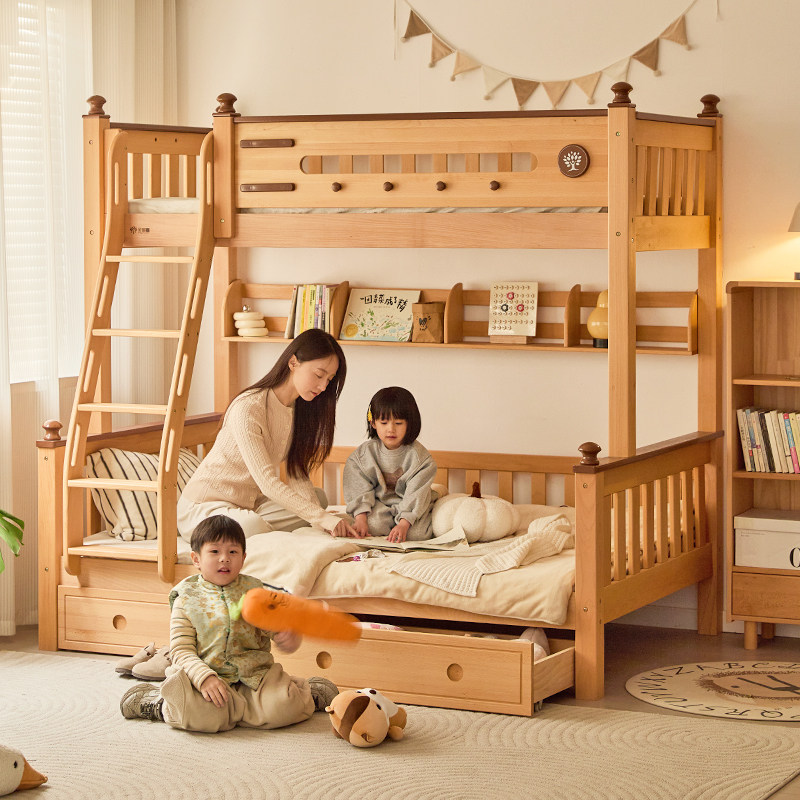 金多喜上下床双层床实木上下铺原木风高低床榉木儿童床加厚子母床